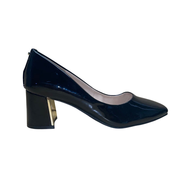 Jones New York Women’s Black Patent Low Block Heel Audley Pumps Size 8.5M