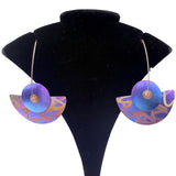 Unknown Unisex Purple/Blue Mixed-Metal Colorful Modern Statement Earrings