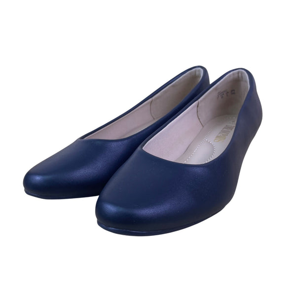 Dream Pairs Women’s Navy Faux Leather Low Heel Slip-On Pumps Size 7 - New