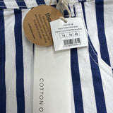 Cotton On Womens Blue & White Striped Cotton Blend High-Rise Casual Shorts Sz 10