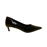 Lulus Womens Black Patent Pointed Toe Kitten Heels Elegant Pump Shoes Sz 9
