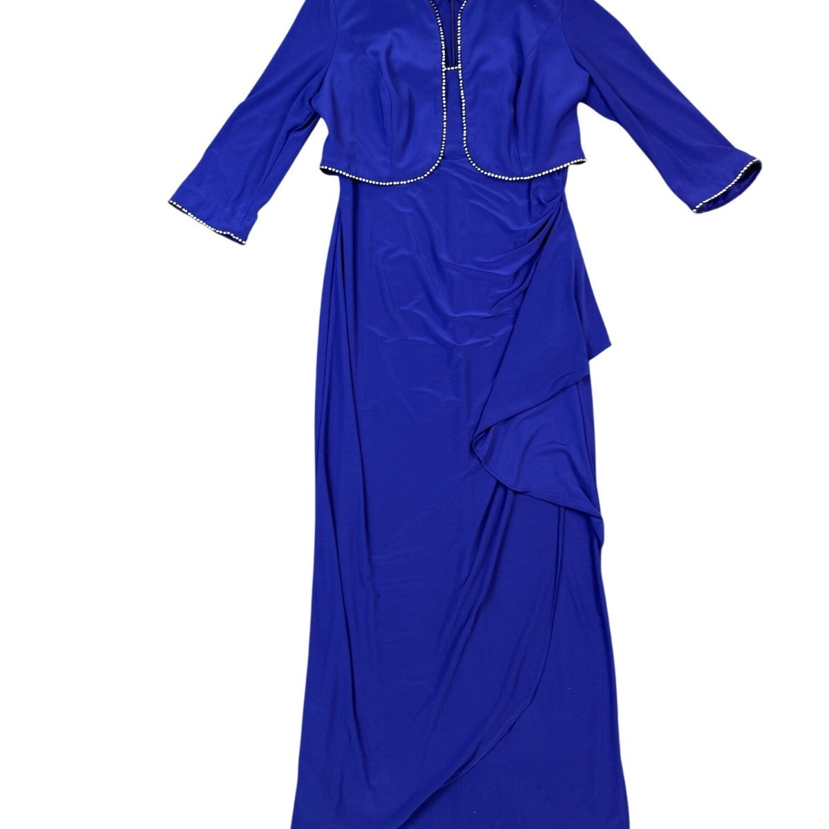 R&M Richards Womens Royal Blue 2-Piece Sleeveless Dress & Jacket Size 10