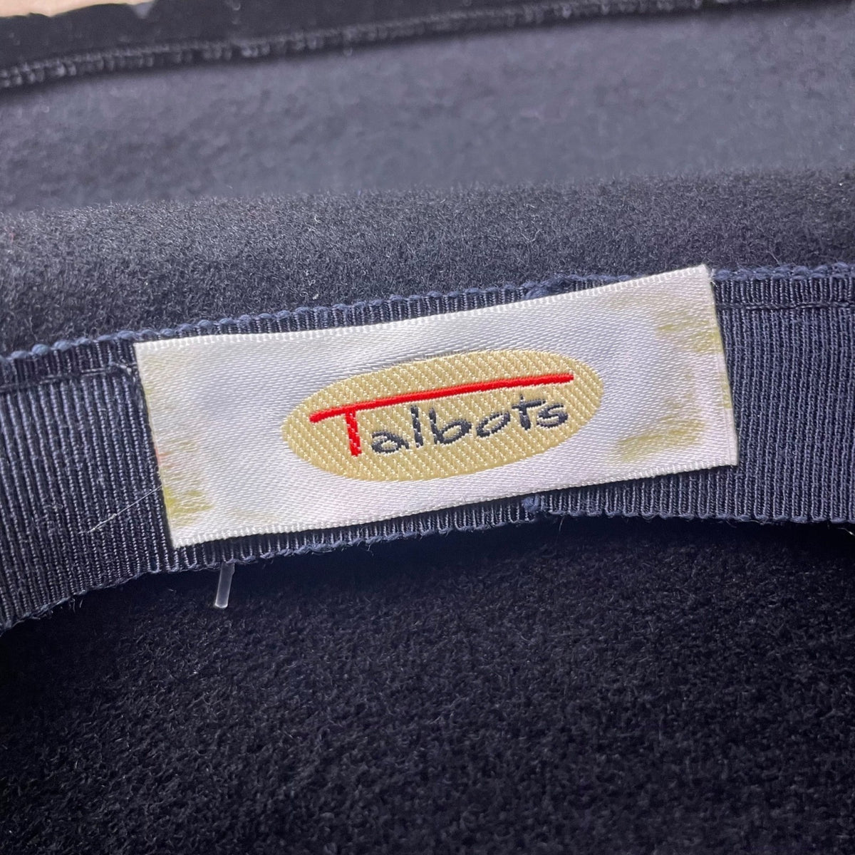 Talbots Women’s Black Velvet & Damask Wide Brim Hat Elegant Floral Pattern