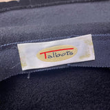 Talbots Women’s Black Velvet & Damask Wide Brim Hat Elegant Floral Pattern