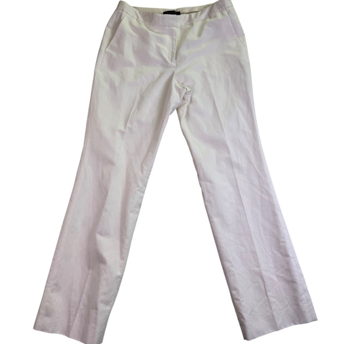 Brooks Brothers Womens White Caroline Fit Mid-Rise Dress Pants Size 12