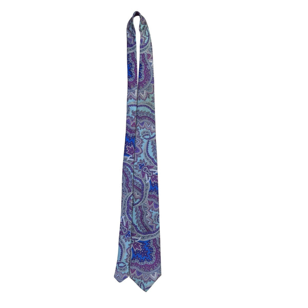 Saks Fifth Avenue Mens Multicolor Silk Paisley Pattern Neck Tie