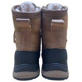 UGG Men’s Brown & Black Leather Suede Waterproof Lace-Up Winter Boots Size 7.5