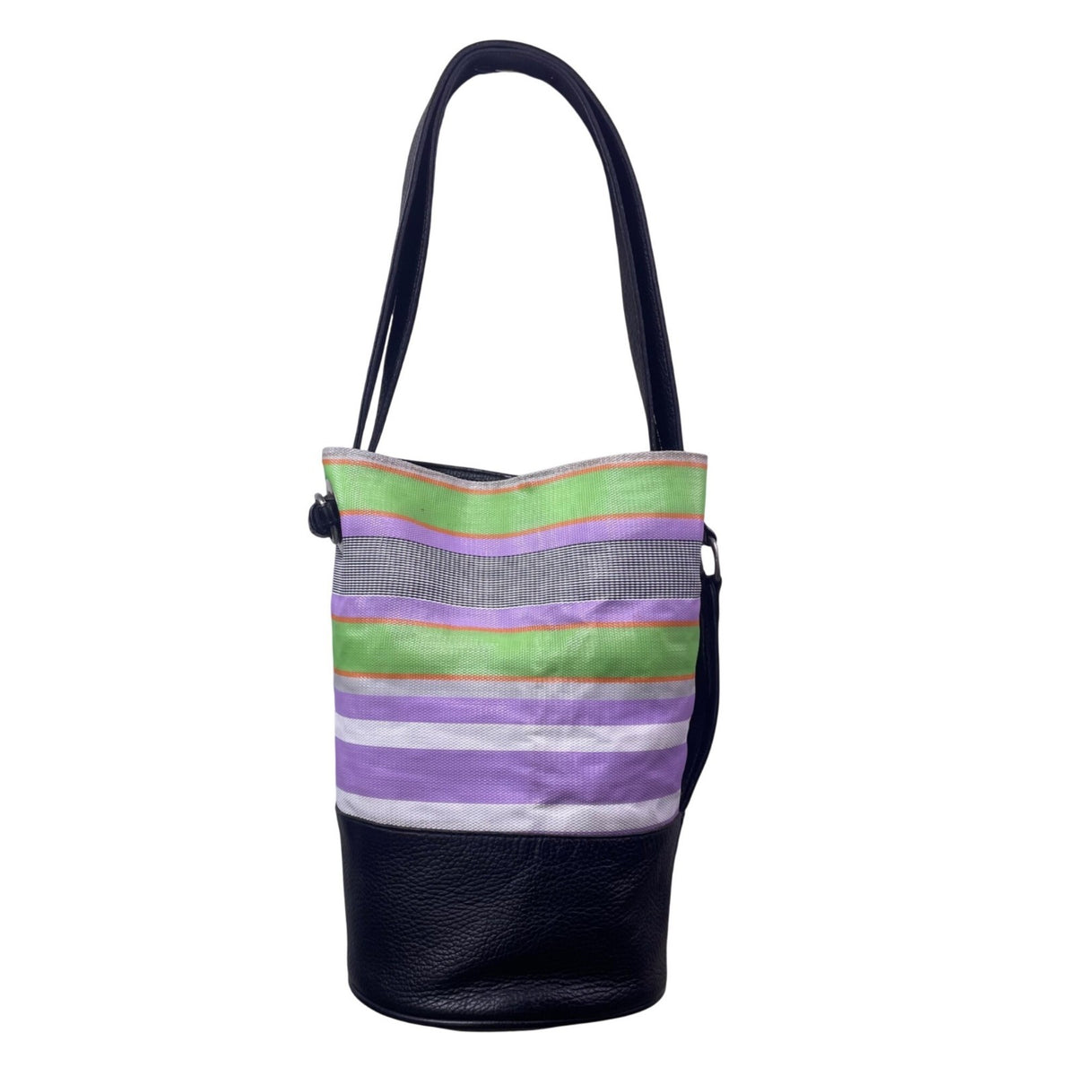Tote Le Monde Women’s Multicolor Leather & Fabric Bucket Shoulder Bag