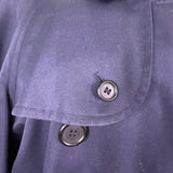 Navy Double-Breasted Womens Trench Coat Long Belted Cotton Blend Timele