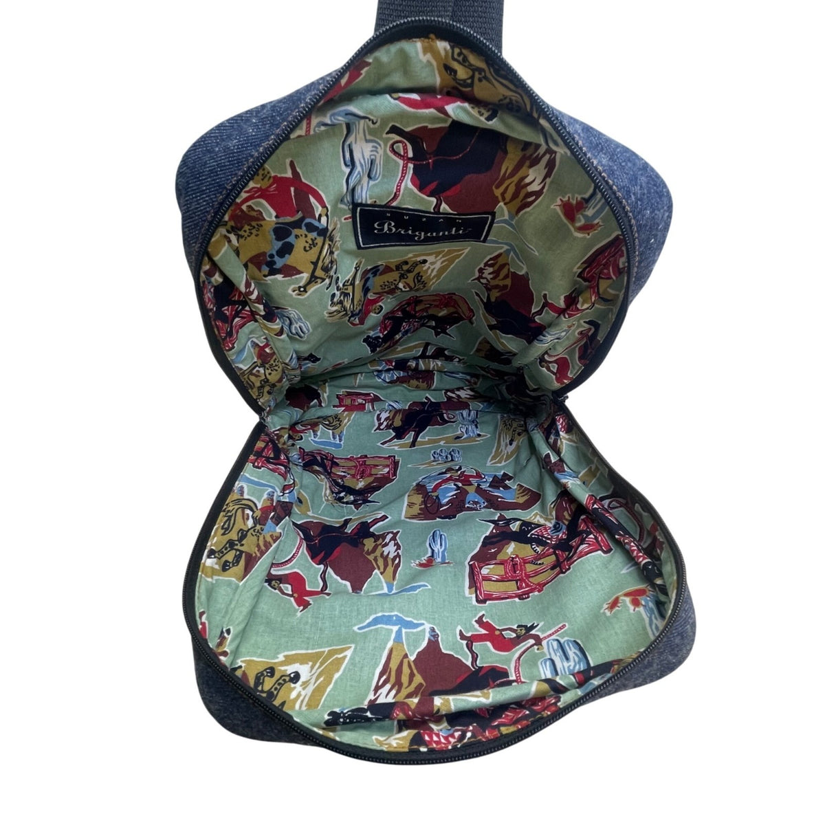 Levis Women’s Blue Denim With Suzan Briganti Inner Print Lining Backpack Sz M