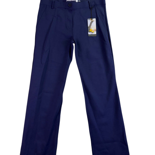 Betabrand Womens Navy Mid-Rise Stretch Dress Pants Petite New Sz L