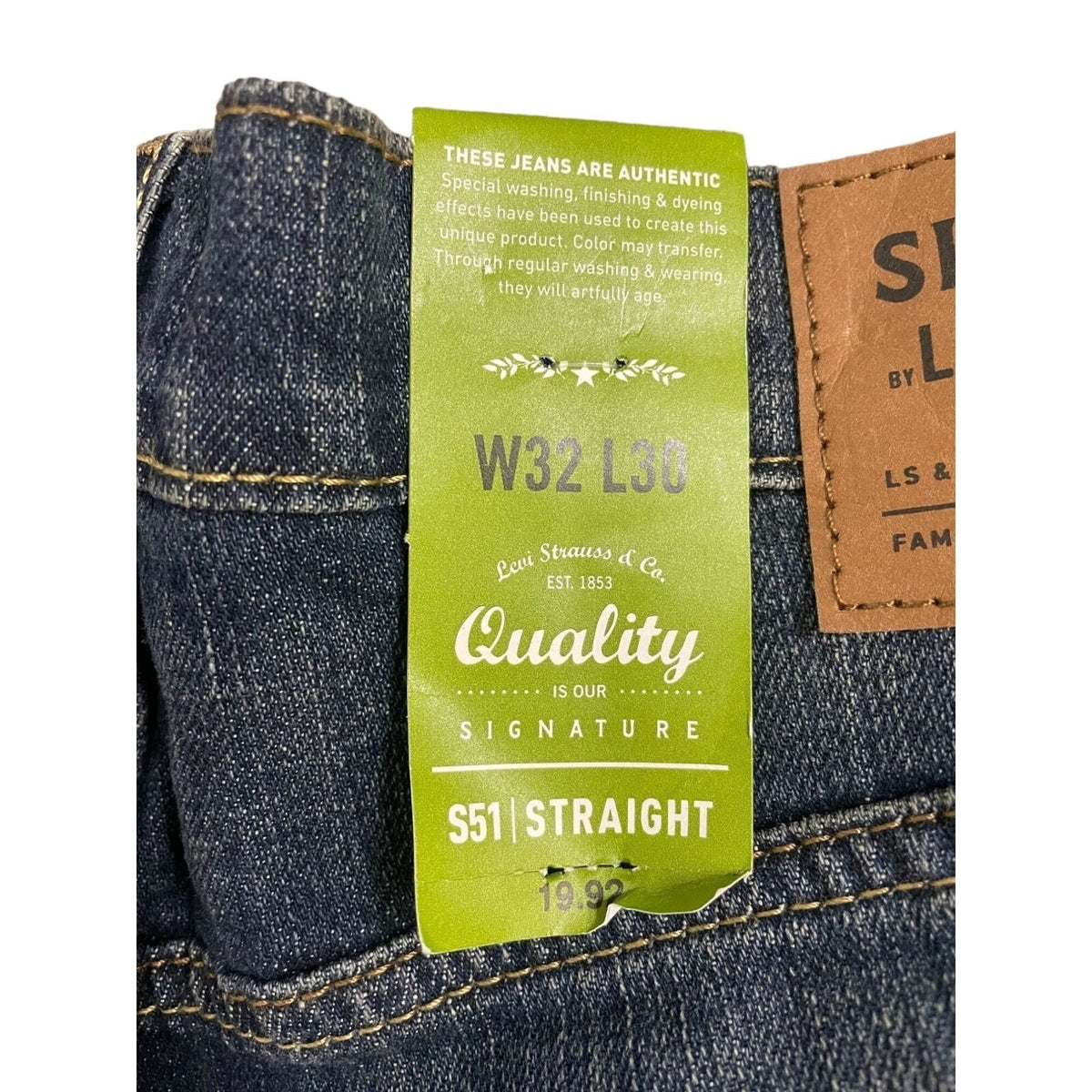 Signature by Levi Men's Flex Straight Blue Jeans Sz 32X30 - NWT