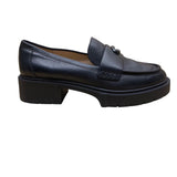 Coach Women's Black Leather With Lug Sole Elegant Slip-On Loafers Size 8B