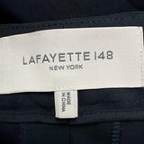 Lafayette 148 Black Wool & Elastane Womens Straight-Leg Trousers Size 12