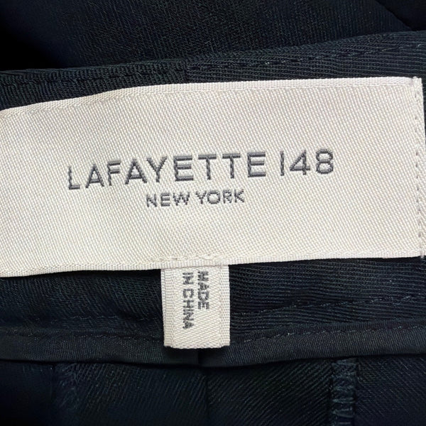 Lafayette 148 Black Wool & Elastane Womens Straight-Leg Trousers Size 12