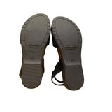 Athlefit Womens Black Leather Cross-Strap Open Toe Sandals Sz 8.5