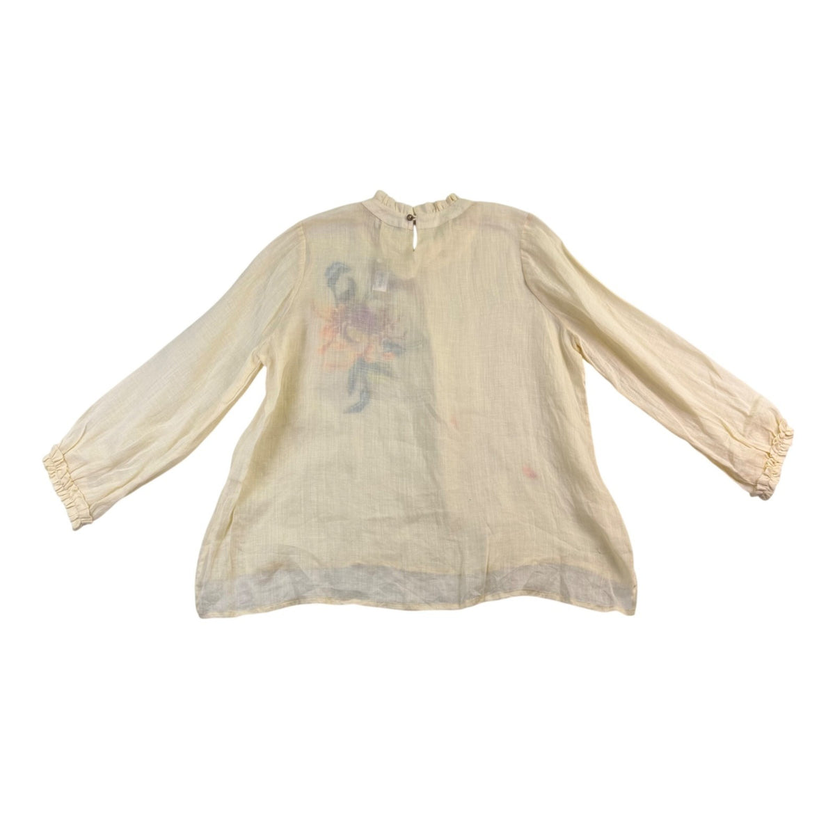 Hoa Đất Women Cotton Floral Embroidered Blouse Ruffle Collar Long Sleeves