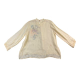 Hoa Đất Women Cotton Floral Embroidered Blouse Ruffle Collar Long Sleeves