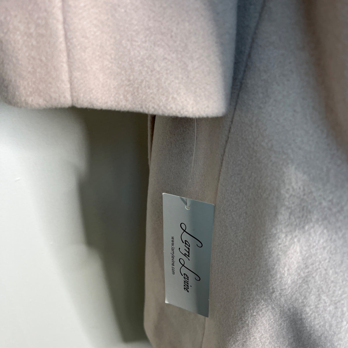 Larry Levine Women's Beige Double-Breasted Turtleneck Coat Sz 12 - New