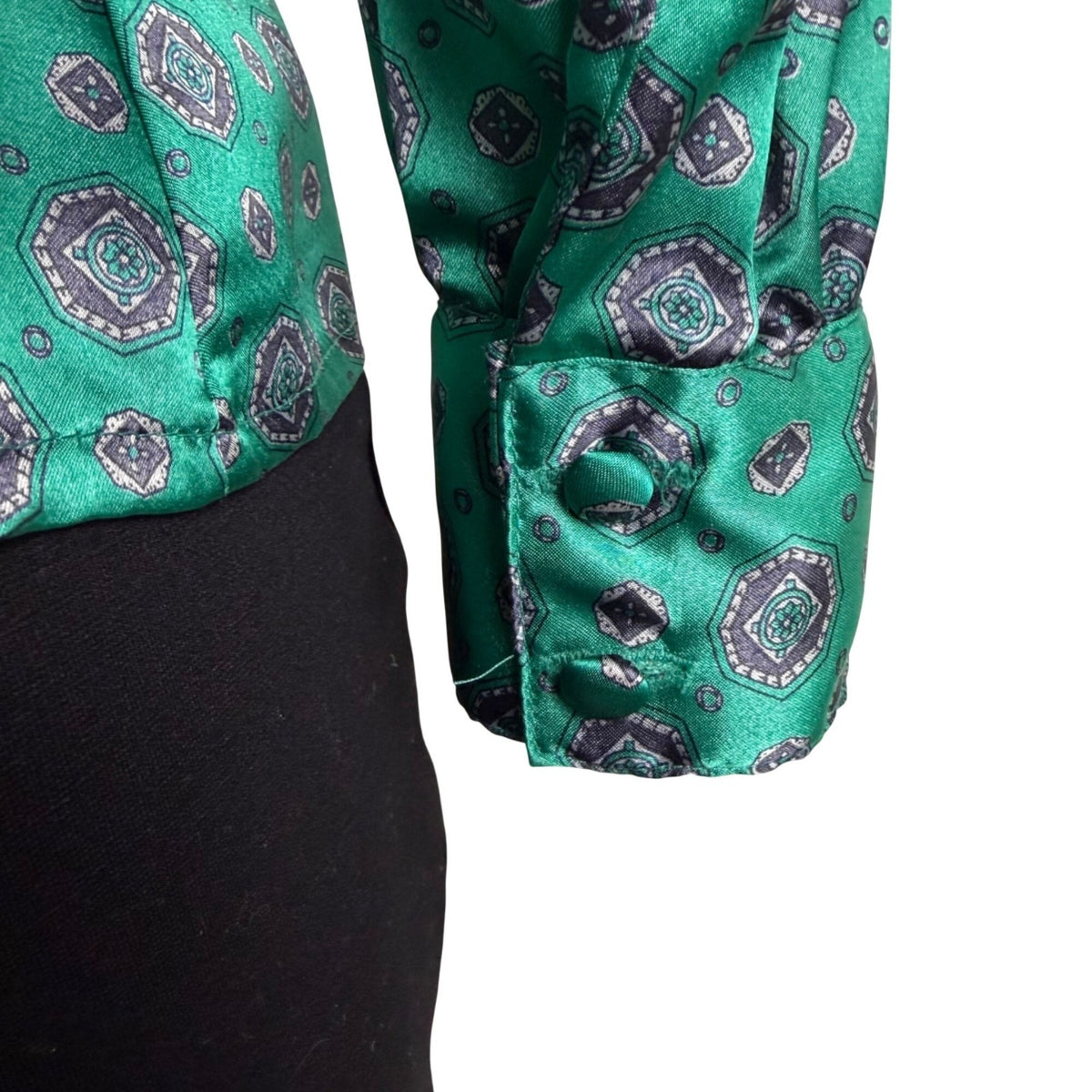 Oscar De La Renta Womens Green Bow Blouse Vintage Retro Style Top Sz 6