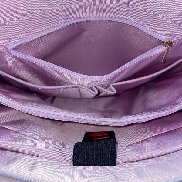 Nubily Women’s Lavender Faux Leather With Long Straps Zipper Pocket Laptop Tote