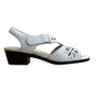 SAS Women’s Sunburst White Leather Adjustable Strap Open-Toe Sandals Size 7N