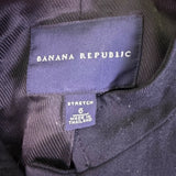 Banana Republic Womens Navy Wool Stretch Military Style Blazer Jacket Size 6