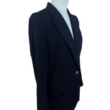 The Base Women's Black Blazer Gold Button Detail
