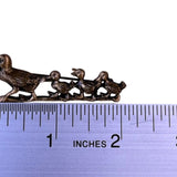 Bronze Tone Vintage Metal Duck Family Brooch Mother & Three Ducklings Pin