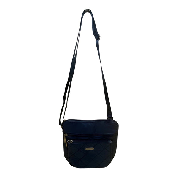 Baggallini Women’s Navy Quilted Adjustable Strap Multiple Pockets Crossbody Bag
