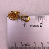 Gold Tone Womens Clip-On Earrings W/ Teardrop Floral Design Pagina Jewelry