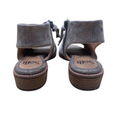 Sofft Women’s Gray Leather Zipper Closure  Open-Toe Block Heel Sandals Size 8M