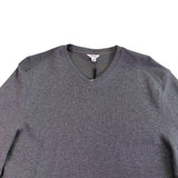Calvin Klein Mens Medium Grey Cotton V-Neck Liquid Rib Long Sleeve Sweater Sz XL
