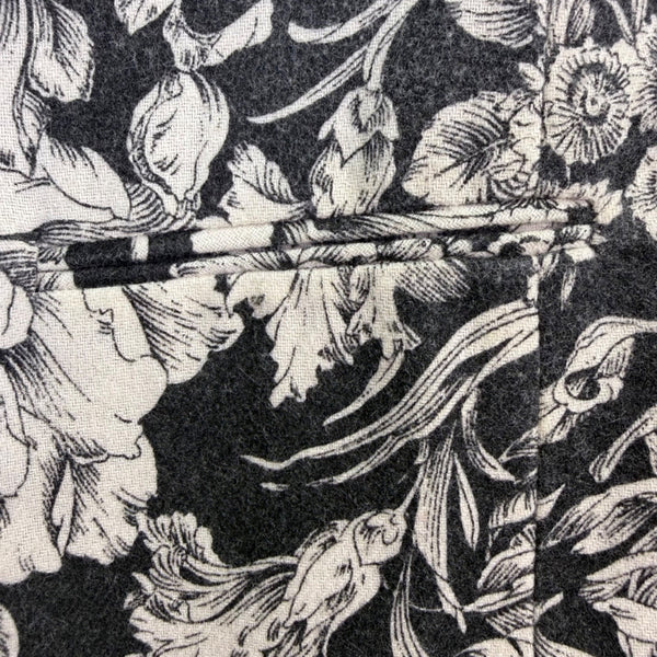 Norton McNaughton Womens Black/White Wool Blend Floral Print Blazer Jacket Sz 4
