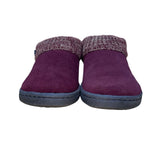 Clarks Women’s Burgundy Knit Cuff With Faux Fur Lining Slippers Size 10M