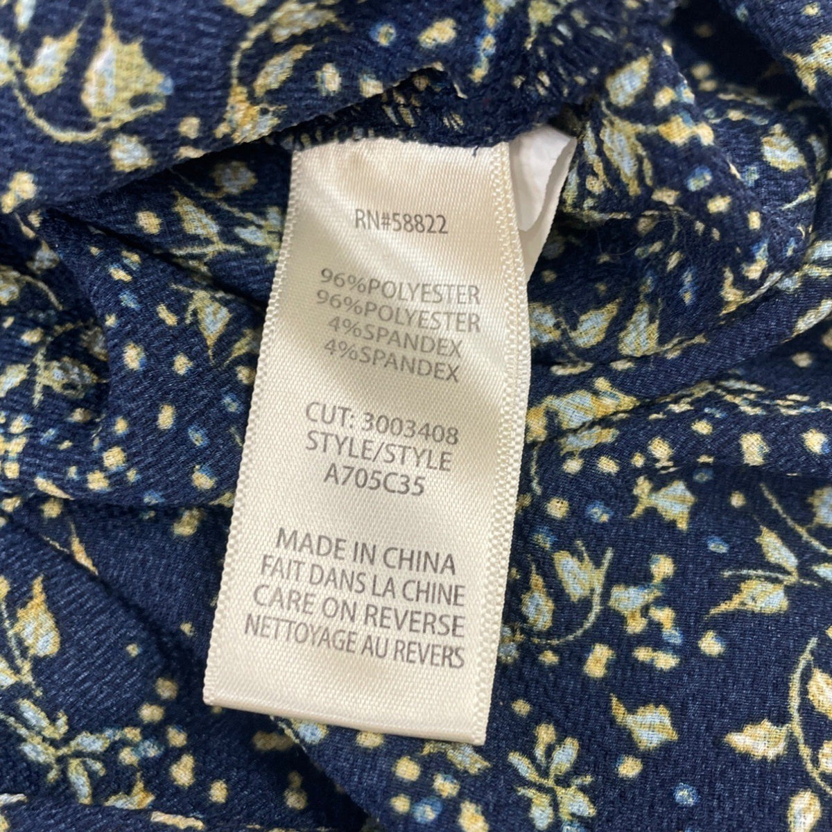 Max Studio Women's Blue with Flower Print Peplum Shirt Sz S