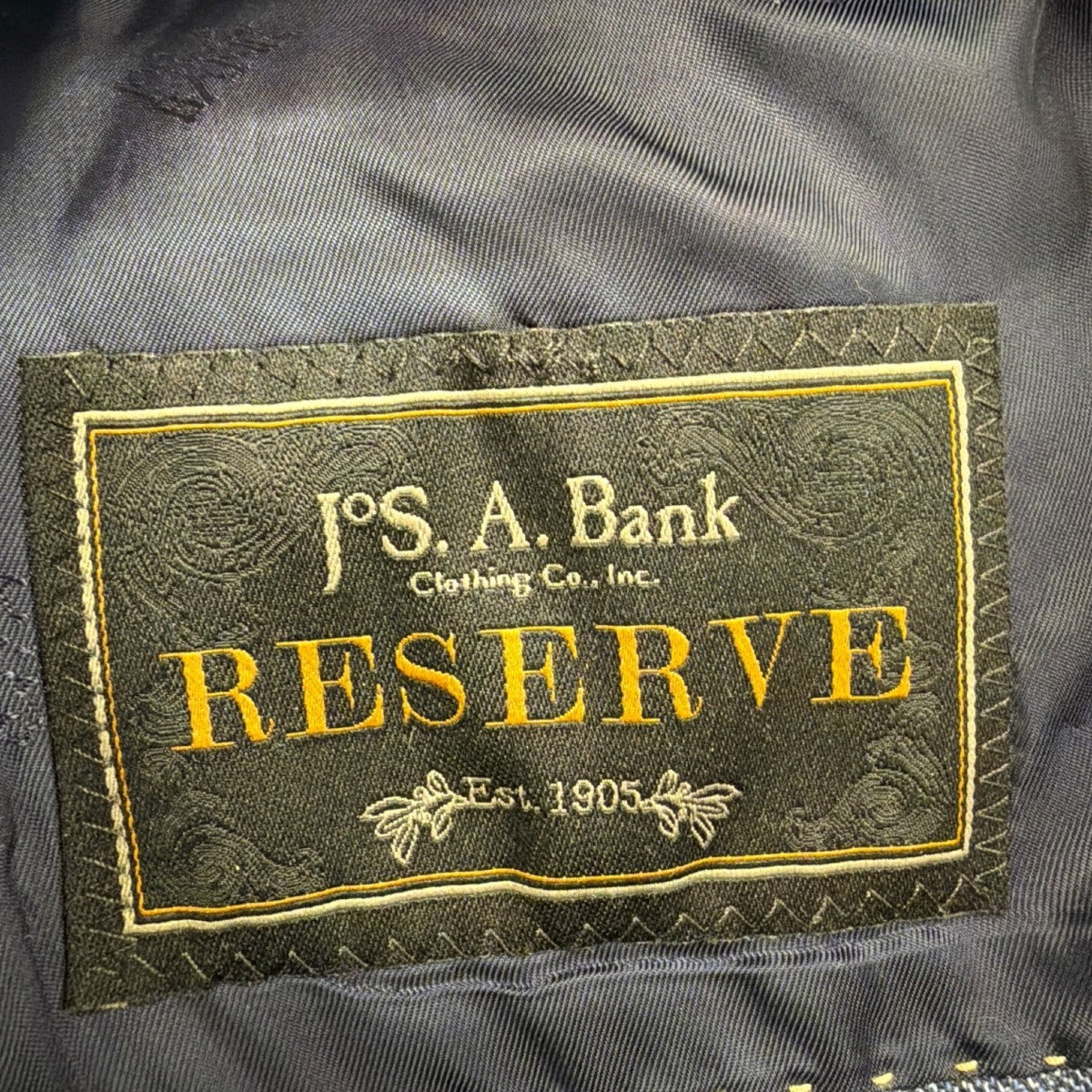 Jos. A. Bank Mens Blue Wool Plaid Suit Jacket Reserve Collection Size 43R