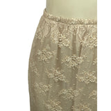 Soft Surroundings Women's Beige With Pink Lace Ribbon Long Skirt Sz M