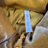 Fabletics Women Gold Velvet Puffer Jacket Zip-Up Winter Outerwear Size XXL