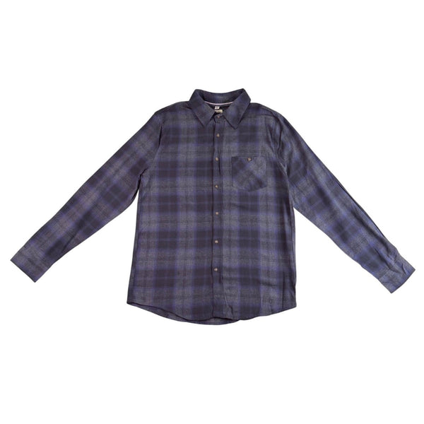 Eight Bells Mens Navy Blue Cotton Plaid Button-Up Long Sleeve Shirt Size L