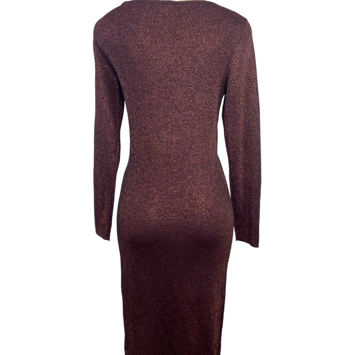 ELIE TAHARI Burgundy Long Sleeve Bodycon Midi Dress W/ Cutout Detail Sz L - New