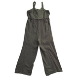In Loom Womens Olive  Jumpsuit Button-Front Wide Leg Belted Sleeveless Size L