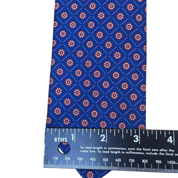 Vintage Brooks Brothers Blue Silk Floral Pattern Tie 58" Long Made In USA