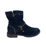 UGG Women’s Black Suede Studded Fabrizia Mid-Calf Biker Boots Size 7