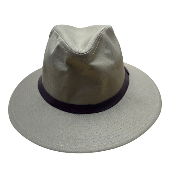 Hats In The Belfry Beige Wide Brim Fedora Western Hat With Black Band Size Large