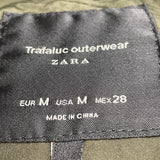 Zara Trafaluc Womens Green Puffer Hooded Vest Lightweight Quilted Outdoor Size M