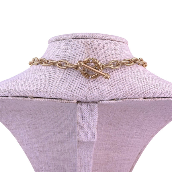 Jay Strongwater Womens Gold Tone Chain Toggle Clasp Necklace