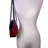 Beijo Womens Red Glossy Black Straps Chic Modern Design Tote Handbag