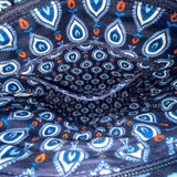 Vera Bradley Womens Blue Paisley Quilted Adjustable Strap Zippered Crossbody Bag