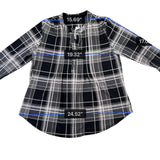 Cocomo Womens Black & White Plaid Long Sleeve Blouse Polyester Blend Size L
